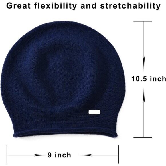 Women\'s Navy 50%Acrylic,30%Viscose,20%Angora jaxmonoy Slouchy Knit Beanie Hat main image 5